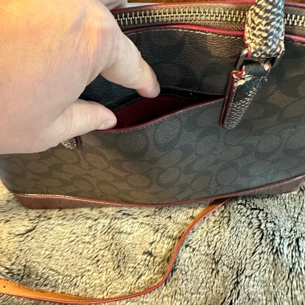 Coach Designer Authentic Exotic Brown and Oxford Sierra Satchel Bag